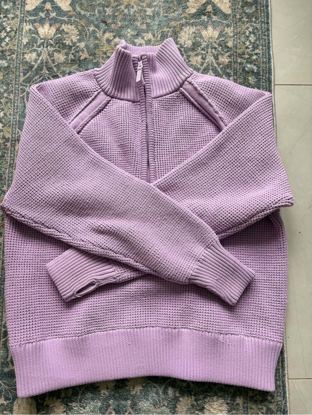 Aerie / offline Quarter zip Sweater in Lavender